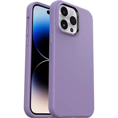 Abbildung von OtterBox Symmetry+ Hülle für iPhone 14 Pro Max mit MagSafe, stoßfest, sturzsicher, schützende dünne Hülle, 3X antimikrobieller Schutz, Lila
