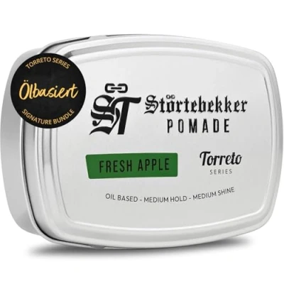 Abbildung von NEU: Störtebekker® Premium Pomade Ölbasiert Fresh Apple Herren &#039;Torreto Series&#039; Mittlerer Halt Glanz Haarwachs 125ml Barbershop Haarpomade Haarstyling Made in Germany