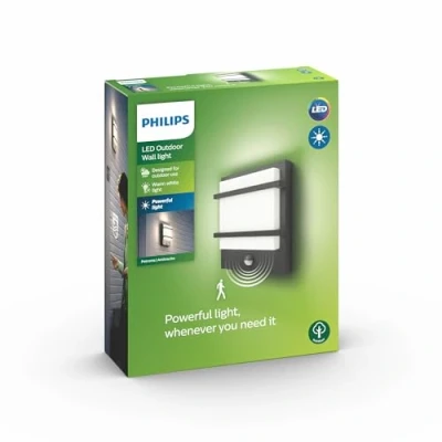 Abbildung von PHILIPS myGarden LED Petronia Wandaußenleuchte mit Bewegungsmelder, Anthrazit