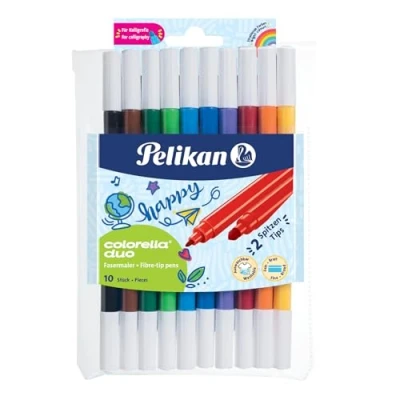 Abbildung von Pelikan 973172 Fasermaler Colorella Duo, 1 Set, 10 farbig