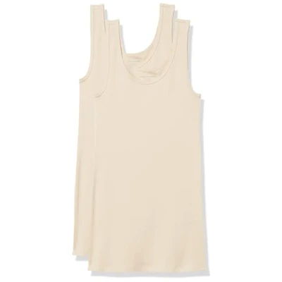 Abbildung von Amazon Essentials Damen Tanktop schlanke Passform, 2er Pack, Helles Kamelbraun, S