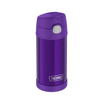 Abbildung von THERMOS kids FUNTAINER STRAW BOTTLE 0,35l, purple, Thermosflasche für Kinder aus Edelstahl, mit Strohhalm, 12 h kalt, absolut dicht, Schule, Kindergarten, Pause