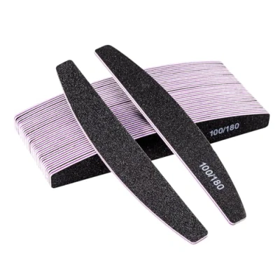 Abbildung von Carehabi 20 Stück Profi Nagelfeile 100/180 Grit Nagelfeilen für Gelnägel und Naturnägel Wiederverwendbare Doppelseitige Nagelstudios Diy Nail Art Zuhause Schwarz