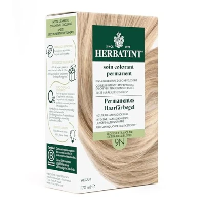 Abbildung von Herbatint Permanentes Haarfärbegel 9N Extra Hellblond 170 ml I Ohne Ammoniak, optimale Grauhaarabdeckung Auf empfindlicher Haut getestet, mit 8 Pflanzenextrakten