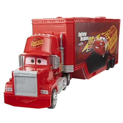 Abbildung von Disney Pixar Cars HDC75 Tuning Mack Spielset, 2 in 1 Spielzeugtruck und Station mit Starter, Hebebühne mehr, vom Film inspiriert, Autorenn Spielzeug für Kinder ab 4 Jahren