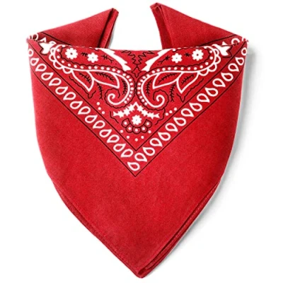 Abbildung von ...KARL LOVEN Bandana Rot 100% Baumwolle Premium Qualität für Damen Herren Halstuch Kopftuch original Paisley Muster Headwear Haar Schal Ansatz Handgelenk Kopf Biker