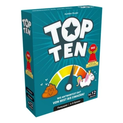 Abbildung von Cocktail Games, Top Ten, Partyspiel, Nominiert zum Spiel des Jahres 2022, 4 9 Spieler, Ab 12+ Jahren, 30 Minuten, Deutsch, Mehrfarbig, Bunt