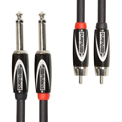 Abbildung von Roland Black Serie Dual Verbindungskabel 6,3 mm Klinke auf Cinch, Länge: 1m RCC 3 2R28
