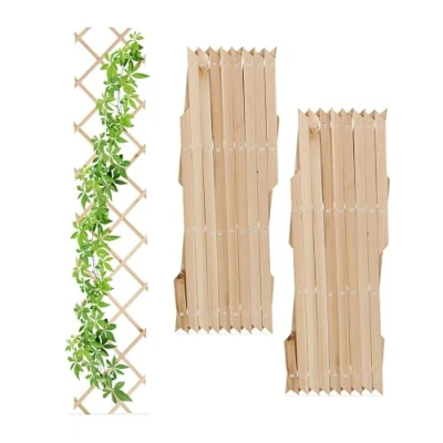 Abbildung von Relaxdays Rankgitter, ausziehbar, 3er Set, Rankhilfe für Kletterpflanzen, 180 cm, Garten, Balkon &amp; Terrasse, Holz, Natur, 180x30cm
