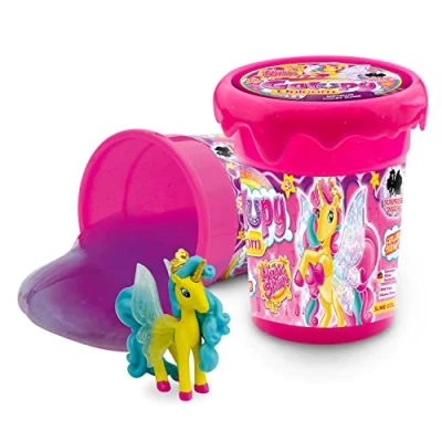 Abbildung von CRAZE 18316 MAGIC SLIME GALUPY UNICORN Schleim mit wunderschönen Einhorn Spielfigur BIBI und TINA Kinderschleim, verschiedene Farben Effekte, 110 ml