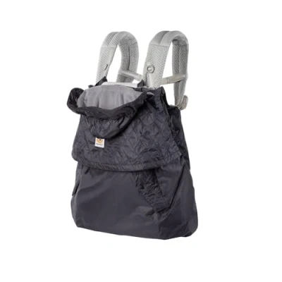 Abbildung von ERGObaby Wintercover, Regenschutz und Kälteschutz mit Fleece Innenfutter für alle Babytragen, Allwetterschutz wasserabweisender Hülle, Charcoal