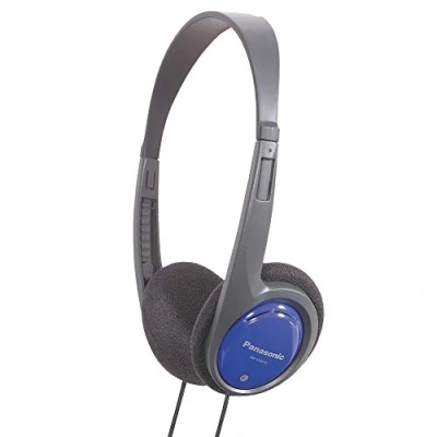Abbildung von Panasonic RP HT010E A Bügelkopfhörer, 1,2m Kabellänge, Klinkenstecker, geringes Gewicht, Blau