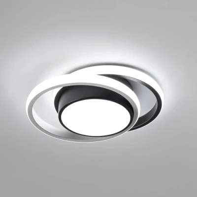 Abbildung von Comely LED Deckenlampe, 32W Deckenleuchte Modern Runden Lampe für Schlafzimmer Badezimmer Küche Balkon, Dia 28cm, Kaltweißes Licht 6500K, Schwarz