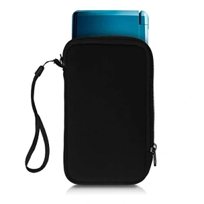 Abbildung von kwmobile Tasche kompatibel mit Nintendo 3DS XL Handheld Spielekonsole Neopren Hülle in Schwarz