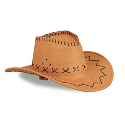 Abbildung von Relaxdays 10024992_93 Cowboyhut Fasching, Westernhut, für Erwachsene, im Westernstyle, Karneval, mit Kopfband, Faschingshut, braun, Unisex, 16 x 35.5 39 cm