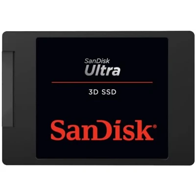 Abbildung von SanDisk Ultra 3D 1 TB SSD interne Festplatte ( intern 2,5 Zoll, stoßbeständig, NAND Technologie, n Cache 2.0 560 MB/s Übertragungsraten) Schwarz, Festkörper Laufwerk