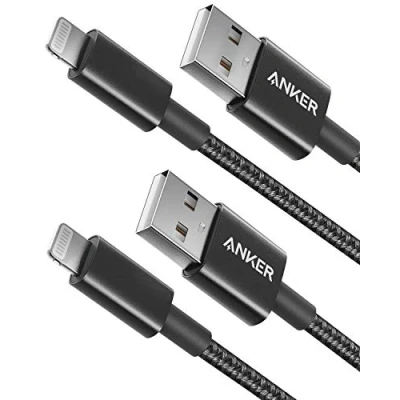 Abbildung von Anker 331 iPhone Ladekabel, [2er Set, 1m] Premium Nylon, USB A auf Lightning, MFi zertifiziert, für 14/13 / 12/11 X/XS/XR/SE 8 Plus 7/6 und mehr