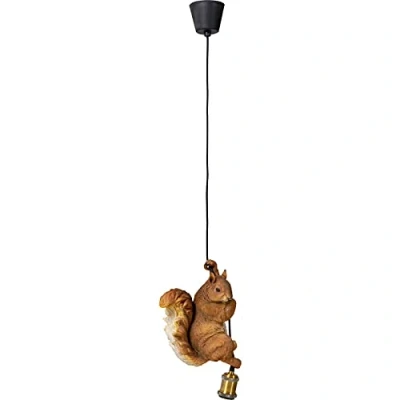 Abbildung von Kare Design Hängeleuchte Animal Squirrel, Gold, höhenverstellbare Pendelleuchte, 100 cm Kabellänge, 20 cm, Braun, 52296, 38x20x14cm