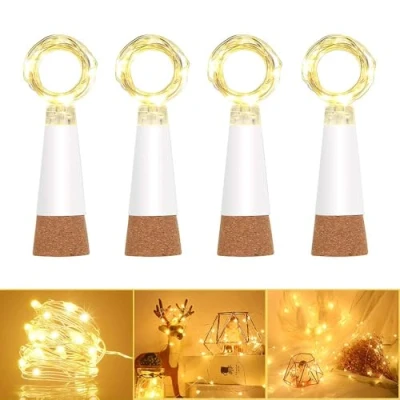 Abbildung von Dumcuw Flaschen Korken Lichterkette USB Wiederaufladbar Flaschenbeleuchtung LED Kork Flaschenlichter 59 Zoll 15 LEDs Korklichter Licht für DIY Party (Warmes Orange,4er Pack