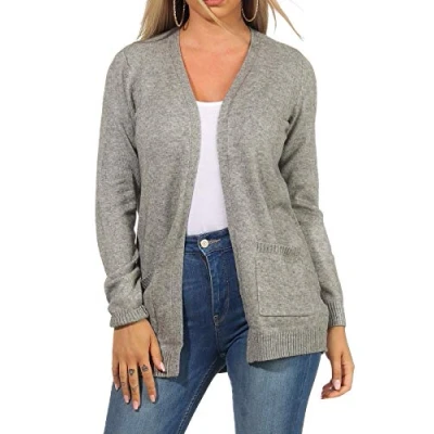 Abbildung von ONLY OPEN NOOS Strickjacke, Damen, Größe: Medium, Medium grey melange