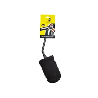 Abbildung von Meguiar&#039;s X190700EU Supreme Microfibre Angled Wheel Cleaning Brush, Medium, abgewinkelte Mikrofaser Felgenbürste