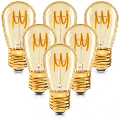 Abbildung von Century Light 6er Pack E27 Vintage Led Glühbirne 2W Kerze Filament Ersatzt 20W 150lm 2200K extra warmweiß 360 230V,Spirale Leuchtmittel, nicht dimmbar