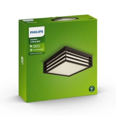 Abbildung von Philips Moonshine Outdoor Deckenleuchte (14 W), wetterfeste Gartenleuchte für den Außenbereich, E27 Leuchte ohne Leuchtmittel, anthrazit