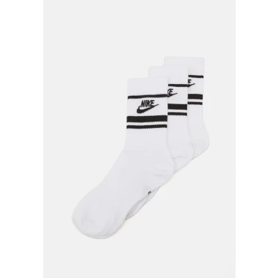 Abbildung von Nike Sportswear Everyday Essential CREW Stripes Unisex 3 PACK Socken, Größe: Large, White/black