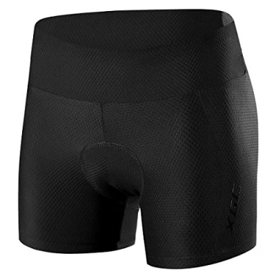 Abbildung von XGC Damen Radunterhose Radsportshorts Fahrradhosen mit elastische atmungsaktive 4D Gel Sitzpolster einer hohen Dichte (S, Black (6017))