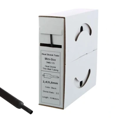Abbildung von Offgridtec 10m Schrumpfschlauch mit Kleber 2,4mm&gt;0,8mm schwarz Ratio 3:1