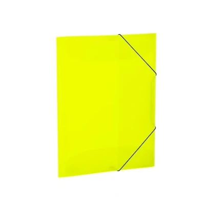 Abbildung von HERMA Sammelmappen A3 Neon Gelb Transluzent Set, 3 Stück, Eckspanner Mappen aus Kunststoff mit Gummizug und Innenklappen für Kinder, Jungen Mädchen