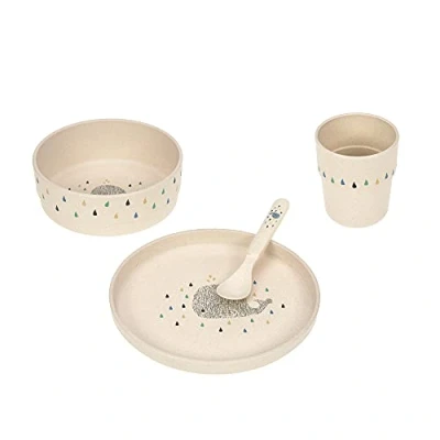 Abbildung von LÄSSIG Kindergeschirr Set (Teller, Becher, Schälchen, Löffel) ohne , BPA frei, für Spülmaschine und Mikrowelle/Dish Little Water Whale