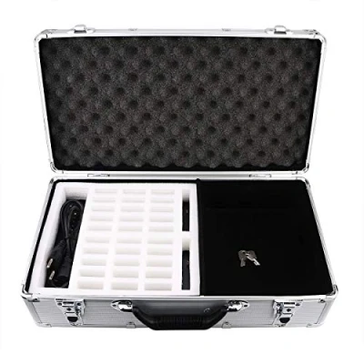 Abbildung von Retekess T130 Tour Guide Systems Ladekoffer, Tragbare Aufbewahrungsbox mit 32 Steckplätzen, Robuste, Strukturierte Tragetasche für T130, T130S Wireless System