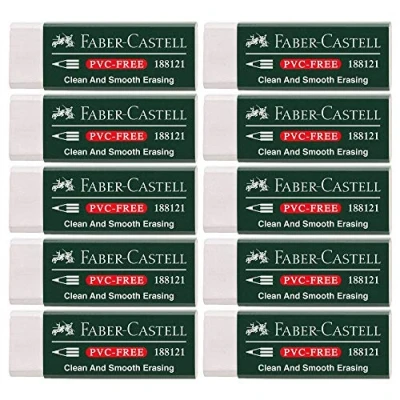 Abbildung von Faber Castell 188121 Radierer 7081 N PVC Free, Kunststoff (10 Radierer, weiß)