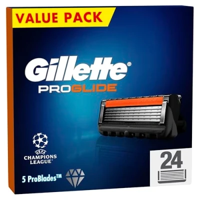 Abbildung von Gillette ProGlide Rasierklingen Herren, 24 Stück Nachfüllungen mit Präzisionstrimmer, 5 Anti Reibungs Klingen, Verpackung kann variieren