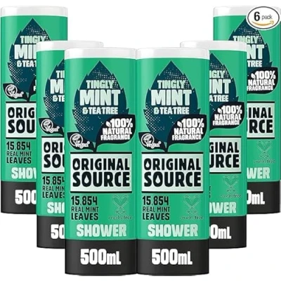 Abbildung von Original Source Minze &amp; Teebaum Erfrischendes Duschgel, 100% Natürlicher Duft, Vegan Parabenfrei, Vorteilspack 6 x 500 ml
