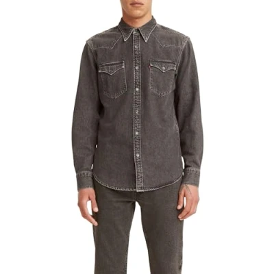 Abbildung von Levi&#039;s Barstow Western Standard Hemd, Herren, Größe: Medium, Black washed