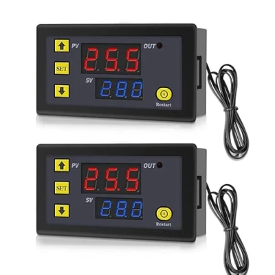 Abbildung von GERUI 2 Stück W3230 20A DC 12V Digital Temperaturregler，Digitaler Thermostat Temperaturschalter 50 120℃ mit NTC 10K Sensorsonde.