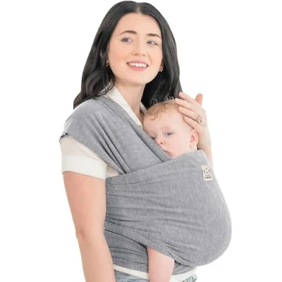 Abbildung von KeaBabies Babytrage Ab Geburt Atmungsaktive Babytragetücher, Neugeborene Geburt, Babytuch Tragetuch Baby Neugeborene, Kleinkind Handfreie Babytrage, Babywickel Träger (Classic Gray)