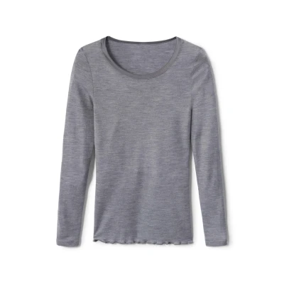 Abbildung von Calida TRUE Confidence Langarmshirt, Damen, Größe: Small, Platin melé