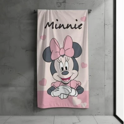 Abbildung von MTOnlinehandel Badetuch, Kinder, 70x140cm, 100% Baumwolle, weiches, saugfähiges Handtuch, Strandtuch für Jungen und Mädchen (Minnie)