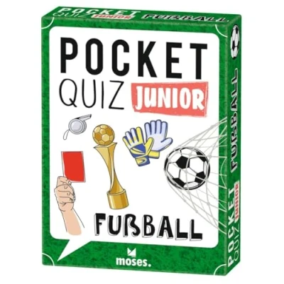 Abbildung von Moses. Pocket Quiz Junior Fußball, Das Kinderquiz mit 100 Fragen und Fakten rund um die beliebteste Sportart der Welt, Kompaktes Rate für Kinder ab 8 Jahren