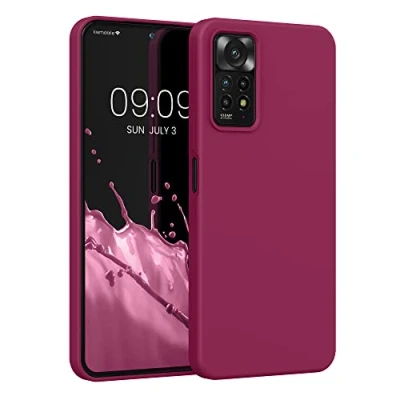 Abbildung von kwmobile Hülle kompatibel mit Xiaomi Redmi Note 11 Pro / (5G) 12 (4G) Silikon Handy Case Handyhülle weiche Oberfläche kabelloses Laden Fuchsia matt