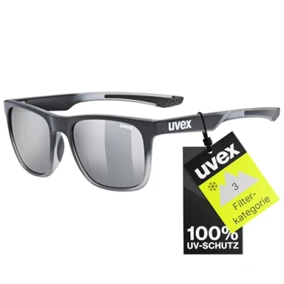 Abbildung von uvex Unisex Erwachsene, LGL 42 Sonnenbrille, black transparent/silver, one size