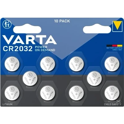 Abbildung von VARTA Batterien Knopfzellen CR2032, 10 Stück, Lithium Coin, 3V, kindersichere Verpackung, für elektronische Kleingeräte Autoschlüssel, Fernbedienungen, Waagen