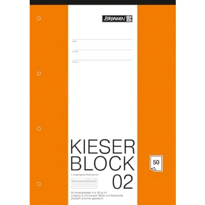 Abbildung von Brunnen 1042942 KIESER Block Lineatur 2 (A4, 50 Blatt, gelocht, 80 g/m², Klasse 2)