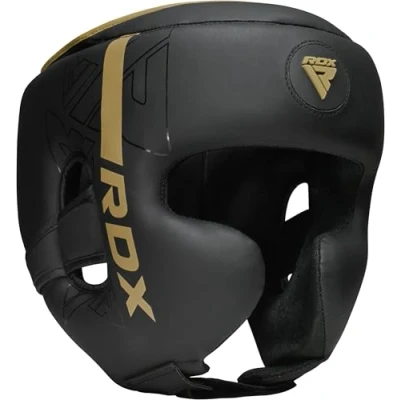 Abbildung von RDX Kopfschutz Boxen für Kickboxen, Kampfsport, MMA Training, Maya Hide Leder Kara Sparring Thaiboxen Kopfschützer, Boxhelm Krav MAGA Muay Thai, Karate und Taekwondo Headgear (MEHRWEG)