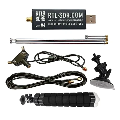 Abbildung von RTL SDR Blog V4 R828D RTL2832U 1PPM TCXO HF Bias Tee SMA Software Defined Radio with Dipole Antenna Kit
