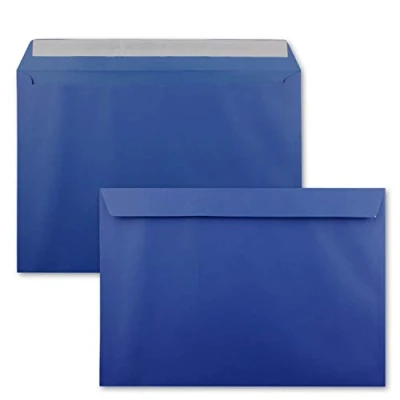 Abbildung von 10x große XXL Briefumschläge DIN C4 in Dunkelrot (Rot) 22,9 x 32,4 cm Haftklebung ohne Fenster Versandtasche für A4 geeignet