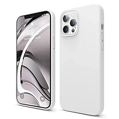 Abbildung von elago Liquid Silicone Case Kompatibel mit iPhone 12 Pro Max Hülle (6,7&quot;), Hochwertiges Silikon, Rundumschutz Handyhülle : 3 Layer Struktur Schutzhülle (Weiß)